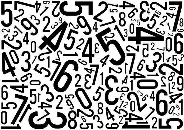 Background with numbers scattered chaotic Background with numbers scattered chaotic, vector illustration financial figures stock illustrations