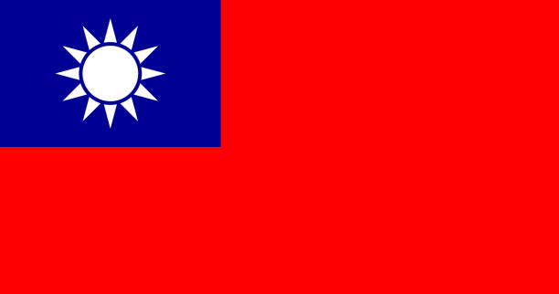 flaga tajwanu z oryginalną kolorową ilustracją wektorową rgb - taiwanese currency stock illustrations