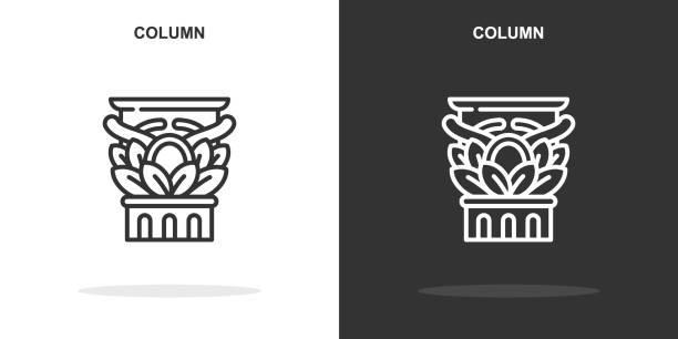 column line icon. Simple outline style.column linear sign. Vector illustration isolated on white background. Editable stroke EPS 10 column line icon. Simple outline style.column linear sign. Vector illustration isolated on white background. Editable stroke EPS 10 colonnade stock illustrations