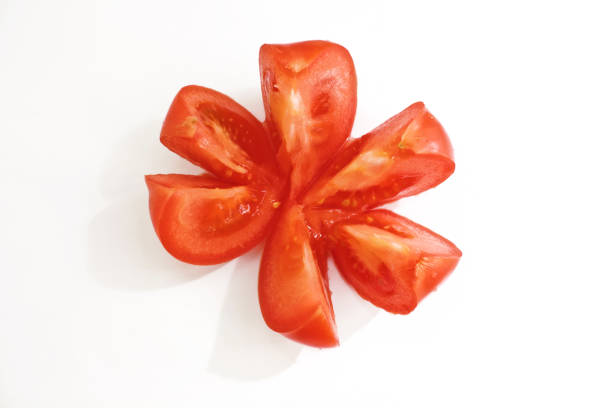 sliced fresh juicy tomatoes, salad ingredient