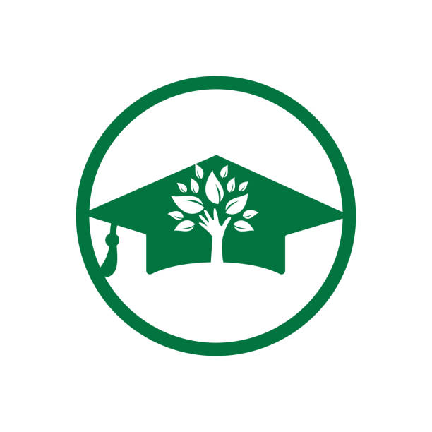 istock Education insurance and support logo concept. Graduation cap and hand tree icon logo. 1387796153