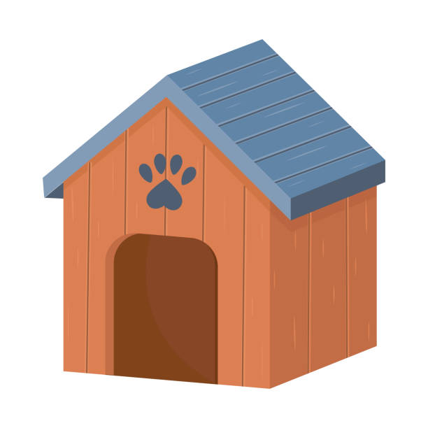 istock Wooden doghouse, color vector isolated cartoon-style illustration 1387799134