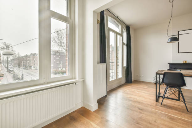 istock Dining room with an access to the balcony 1387800151