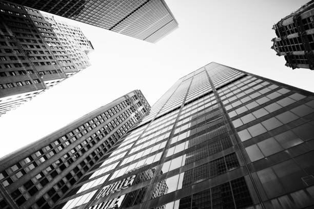 istock Skyscrapers from Below, Lower Manhattan, NYC. 1387800344