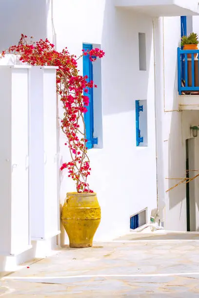 Photo of Mykonos street view in Greece, Cyclades