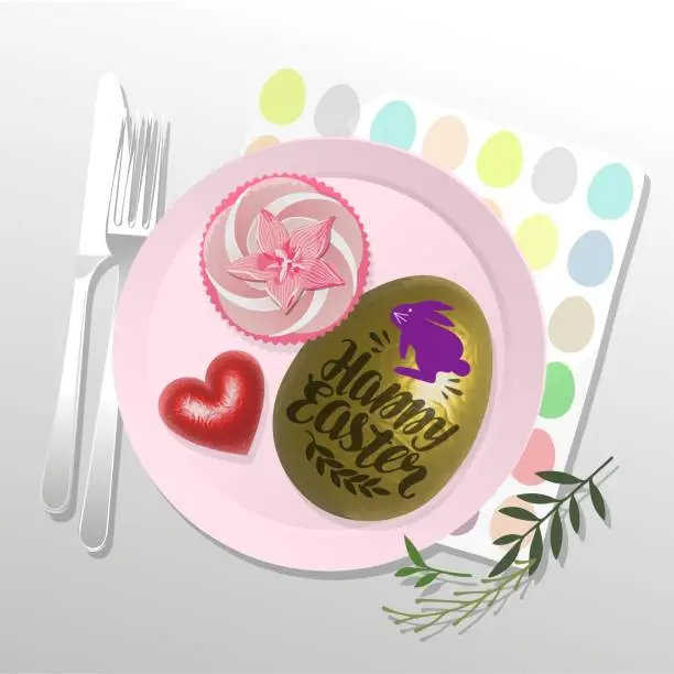 Vector illustration of Easter dessert