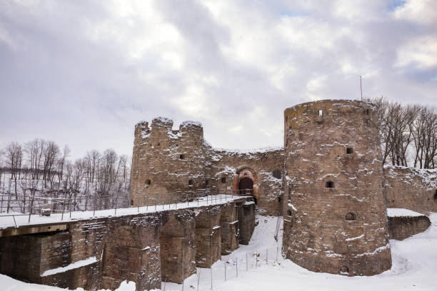Koporye fortress stock photo