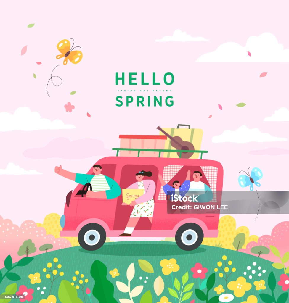 Spring Template Stock Illustration - Download Image Now - Travel ...