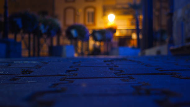 Night walk in the city of Sigean, whose streets are illuminated by public lighting