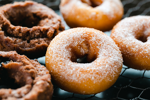 Donuts, sweet, close-up, brown, natural