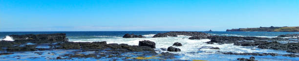 Rock formations in the Sea, Philip Island stock photo