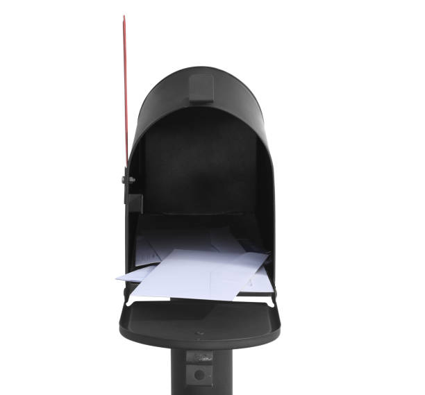 mailbox isolated on white background - mailbox mail box open imagens e fotografias de stock