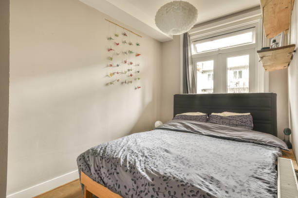 istock The interior of a small bedroom 1387831385