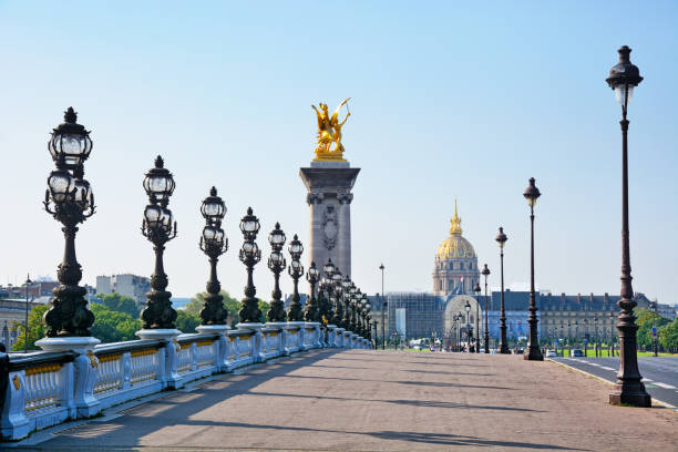 퐁 알렉산더 iii, 파리 - pont alexandre iii 뉴스 사진 이미지