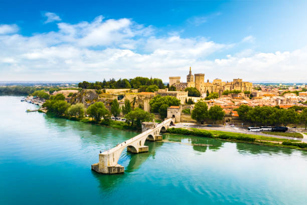Saint Benezet bridge in Avignon in a beautiful summer day, France Saint Benezet bridge in Avignon in a beautiful summer day provence alpes cote dazur stock pictures, royalty-free photos & images