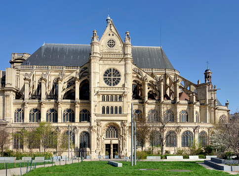 Saint Eustache Catholic Church, exterior view, city of Paris, France