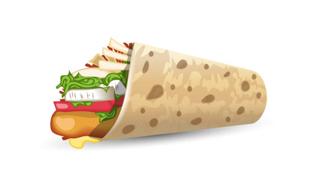 istock Turkish fast food with meat and vegetables in pita bread 1387843888