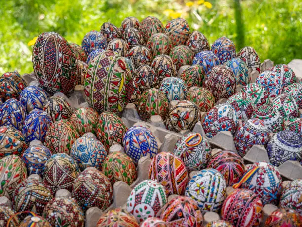 Photo of romanian tradition of hand decorated easter eggs