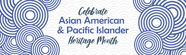 ilustrações de stock, clip art, desenhos animados e ícones de asian american and pacific islander heritage month. vector abstract geometric horizontal banner for social media. aapi history annual celebration in usa. - month