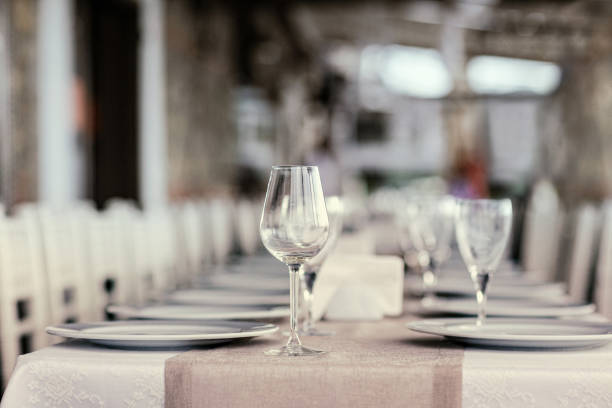 Table setting for an event Table setting for an event restaurant place setting dinner dinner party stock pictures, royalty-free photos & images