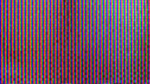 istock Close up view at a plasma tv while showing television activity. 1387865037