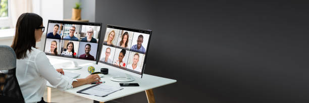 istock Video Conferencing Webinar Meeting. Watching Online 1387867145