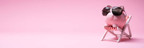 istock Piggy Bank With Deckchair 1387867398