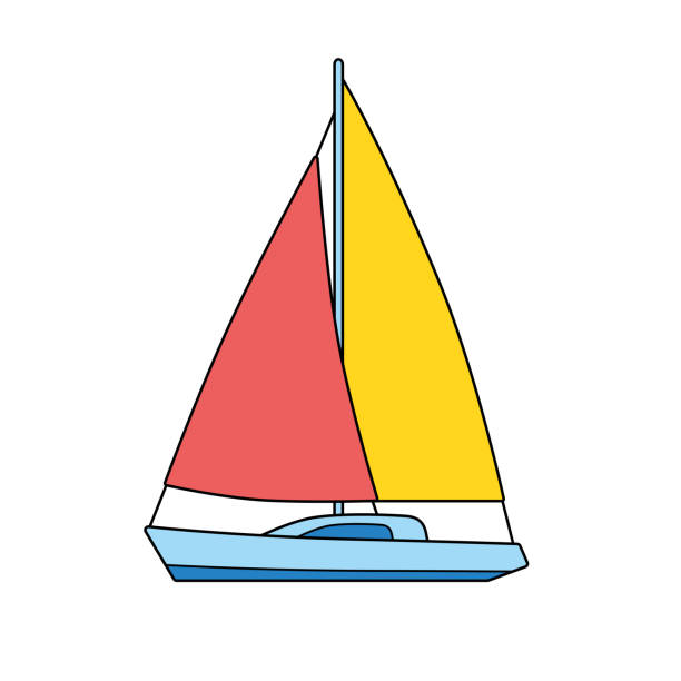 ilustrações de stock, clip art, desenhos animados e ícones de sailboat or yacht - regatta