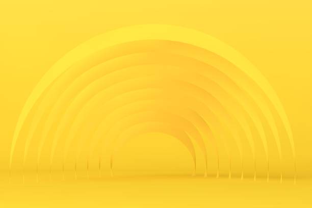 istock Yellow blank scene, empty stage for product presentation 1387870081