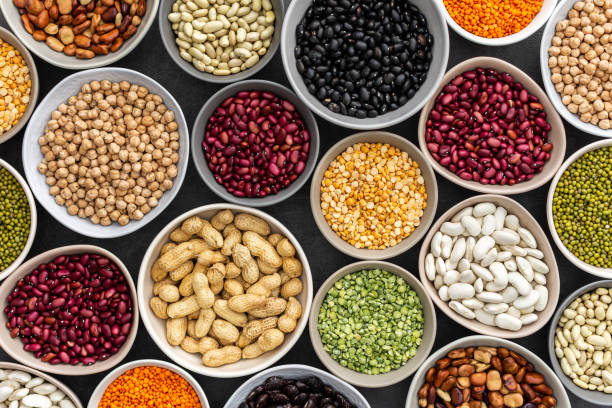 istock Different types of legumes in bowls 1387871380