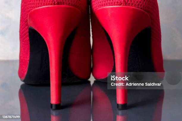 Red Stiletto Heel Boots Stock Photo - Download Image Now - Boot, Red, Shoe