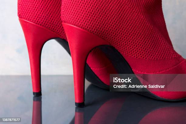 Red Stiletto Heel Boots Stock Photo - Download Image Now - Ladies' Night, Abstract, Beauty