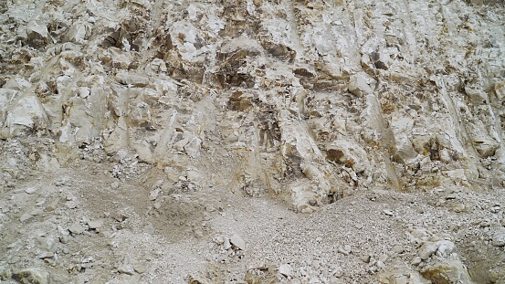 Stone texture background. Mining, limestone. Lime quarry, close-up