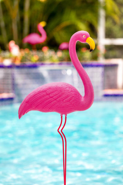 istock Plastic pink flamingo 1387876915
