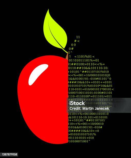 Apple With Source Code Stock Illustration - Download Image Now - Apple ...