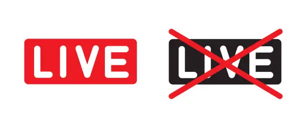 Vector illustration of filming live record broadcast sign symbol