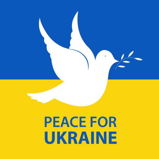 istock Flag of Ukraine. Dove of peace. No war 1387886440