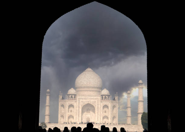 Visiting the Taj Mahal during an early morning rainstorm