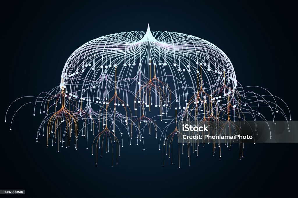 Big Data Visualization Digital Data Threads Plot Network Stock Photo ...