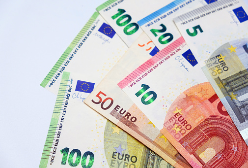 EURO banknotes. Currency of Europe. High quality photo