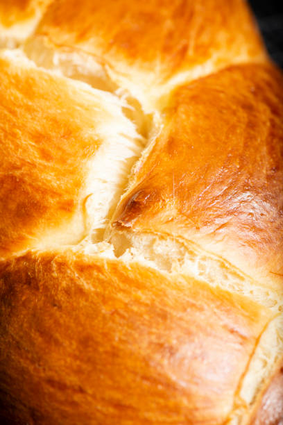 Golden baked Challah bread