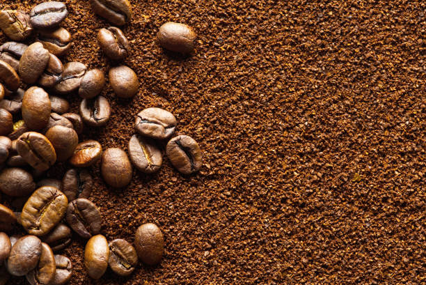 istock Coffee grind texture background , banner. coffee powder abstract background 1387918419