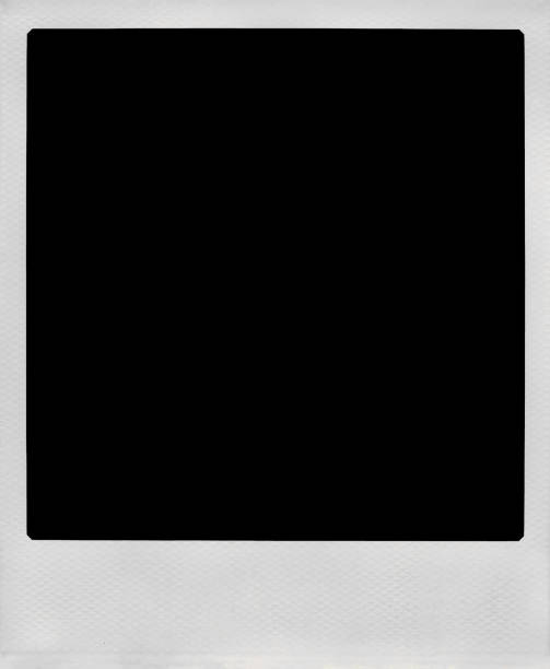 Polaroid frame border texture black middle section vintage old unique stock photo