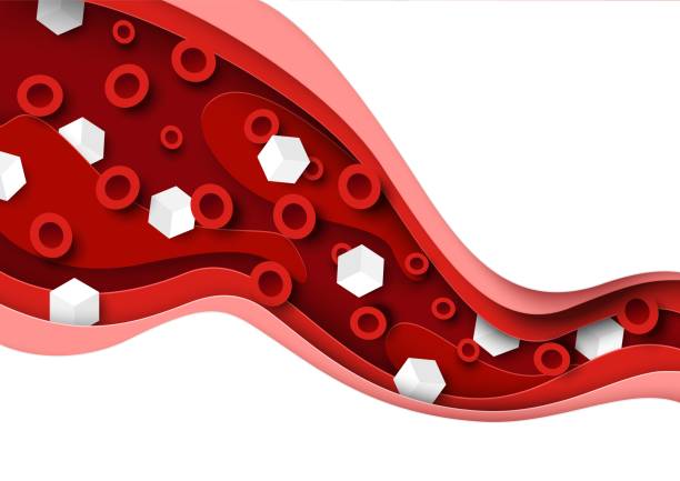zuckerzellen in der blutzuckerglukose im blutkreislauf - hypoglykämie stock-grafiken, -clipart, -cartoons und -symbole