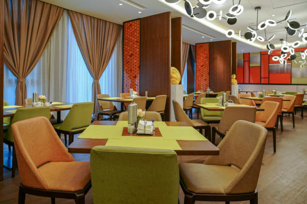 istock Restaurant interior, part of hotel 1387924911