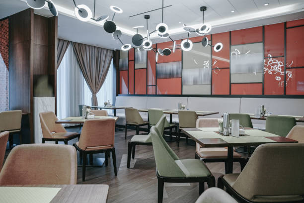 istock Restaurant interior, part of hotel 1387925517
