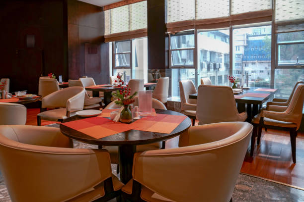 istock Restaurant interior, part of hotel 1387925632