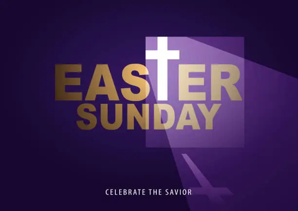 Vector illustration of Easter Sunday He is Risen