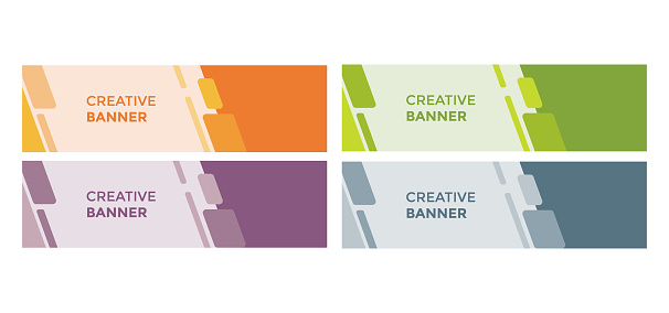 Koleksi Template Banner Warnawarni Desain Banner Dengan Bentuk Abstrak