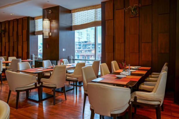 istock Restaurant interior, part of hotel 1387927806